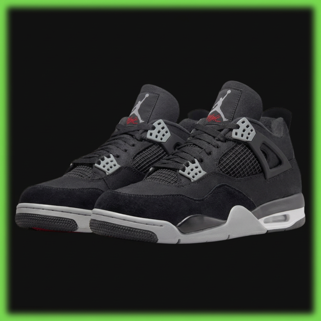 Jordan 4 Black Canvas